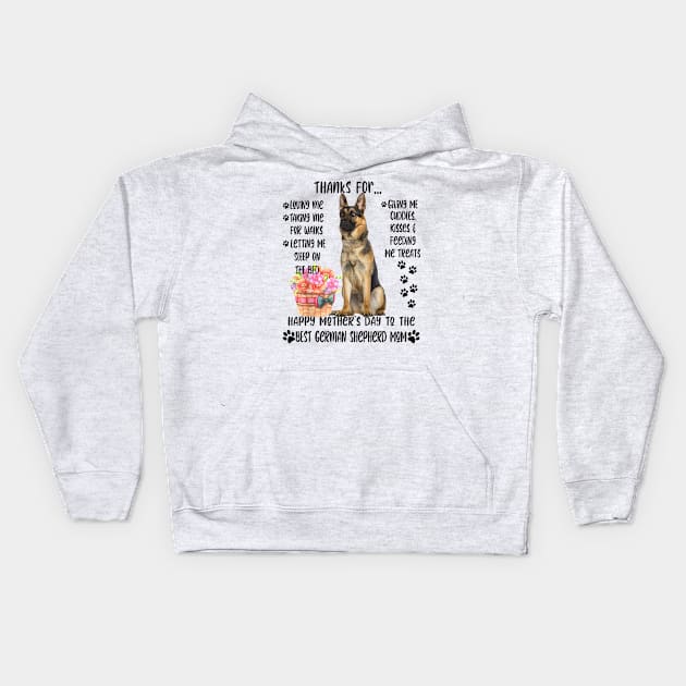 Happy Mother's Day 2021 German Shepherd Mom dog Lover Kids Hoodie by luxembourgertreatable